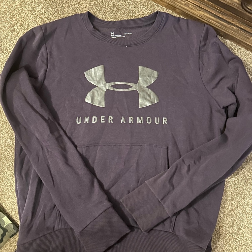 Under Armour Plum Crewneck with Silver Logo
